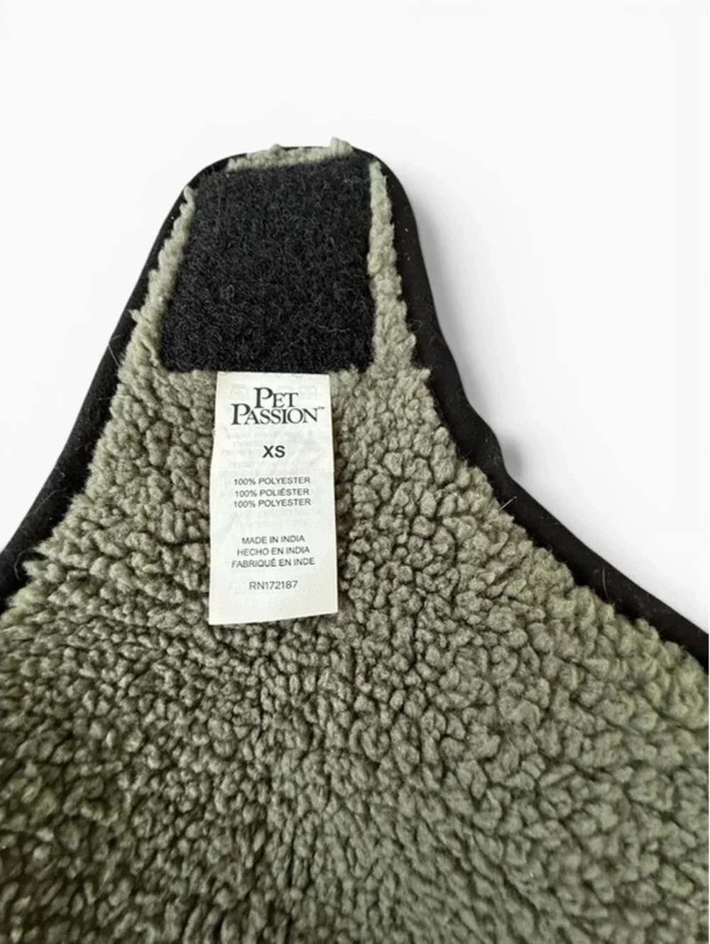 Pet Passion Aspen The Cozy Sherpa Vegan Shearling Dog Coat, Olive, X-Small